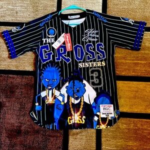 The Gross Sisters Pinstripe Baseball Jersey‎ Size Small NWT